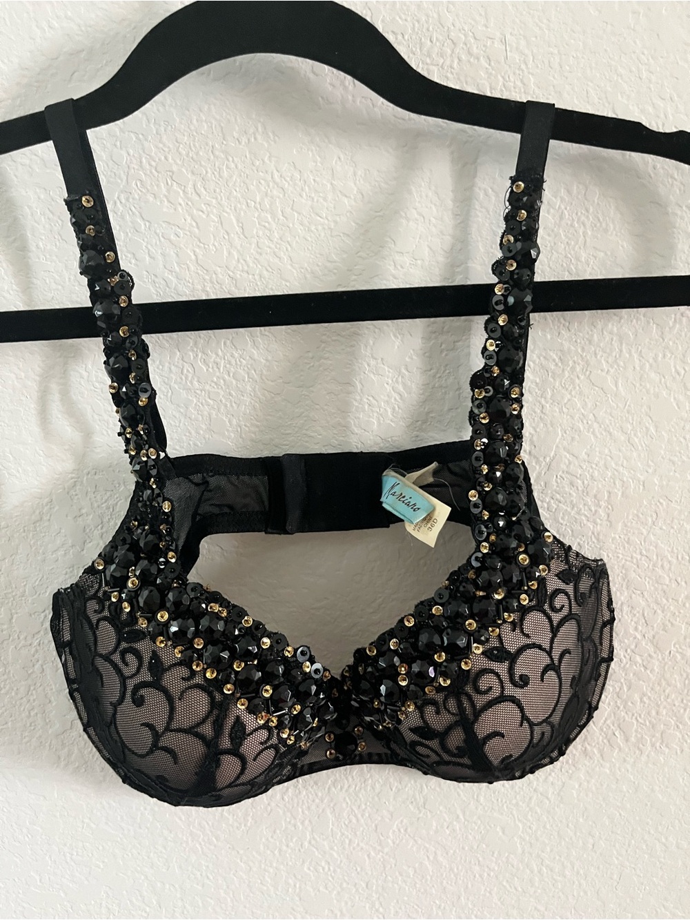 Marciano Black Embellished Lace Underwire Bra
